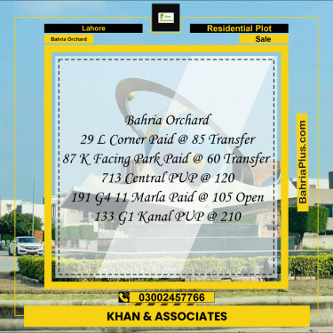 Residential Plot for Sale in Bahria Orchard, Lahore - (BP-288982)
