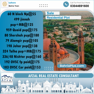 Residential Plot for Sale in Bahria Town, Lahore - (BP-289052)