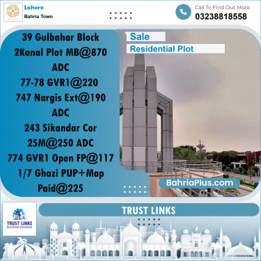 Residential Plot for Sale in Bahria Town, Lahore - (BP-289059)