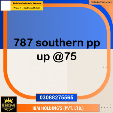 8 Marla Residential Plot for Sale in Phase 1 - Southern District -  Bahria Orchard, Lahore - (BP-289084)