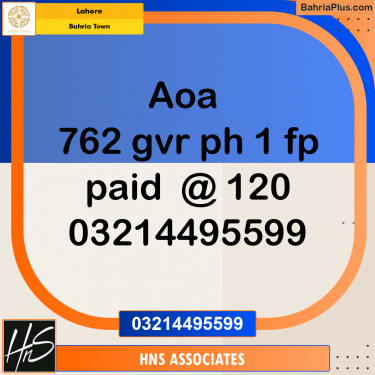 Residential Plot for Sale in Bahria Town, Lahore - (BP-289116)