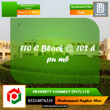 8 Marla Residential Plot for Sale in Phase 2 - C Block -  Bahria Orchard, Lahore - (BP-289137)