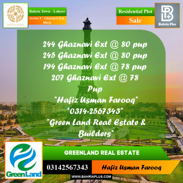 5 Marla Residential Plot for Sale in Sector F - Ghaznavi Ext. Block -  Bahria Town, Lahore - (BP-289173)