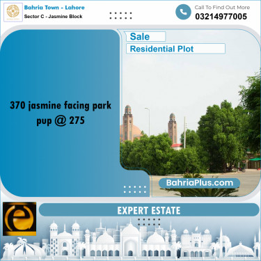 10 Marla Residential Plot for Sale in Sector C - Jasmine Block -  Bahria Town, Lahore - (BP-289178)