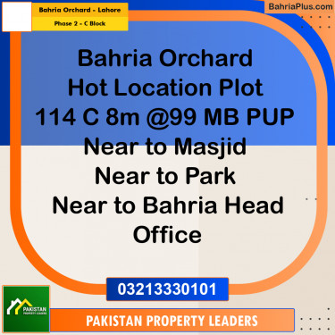8 Marla Residential Plot for Sale in Phase 2 - C Block -  Bahria Orchard, Lahore - (BP-289253)