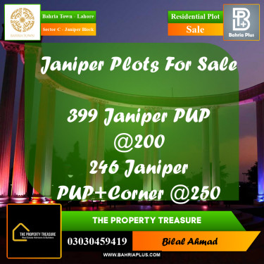 10 Marla Residential Plot for Sale in Sector C - Janiper Block -  Bahria Town, Lahore - (BP-289341)