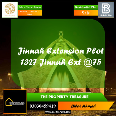 5 Marla Residential Plot for Sale in Sector E - Jinnah Ext. Block -  Bahria Town, Lahore - (BP-289349)