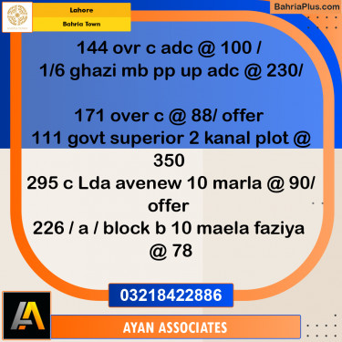 5 Marla Residential Plot for Sale in Bahria Town, Lahore - (BP-289427)