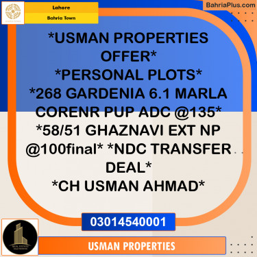 Residential Plot for Sale in Bahria Town, Lahore - (BP-289461)