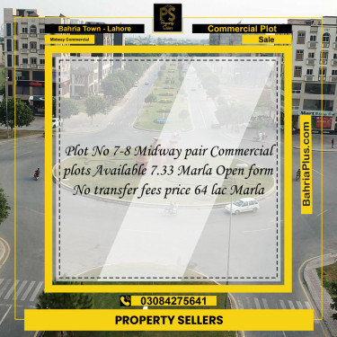 7.33 Marla Commercial Plot for Sale in Midway Commercial -  Bahria Town, Lahore - (BP-289554)