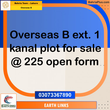 1 Kanal Residential Plot for Sale in Overseas B -  Bahria Town, Lahore - (BP-289663)