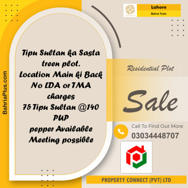 Residential Plot for Sale in Bahria Town, Lahore - (BP-289845)