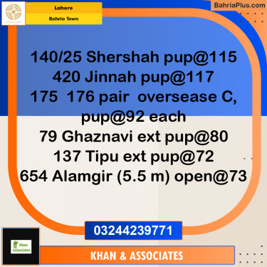 Residential Plot for Sale in Bahria Town, Lahore - (BP-289855)