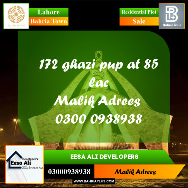 Residential Plot for Sale in Bahria Town, Lahore - (BP-289865)