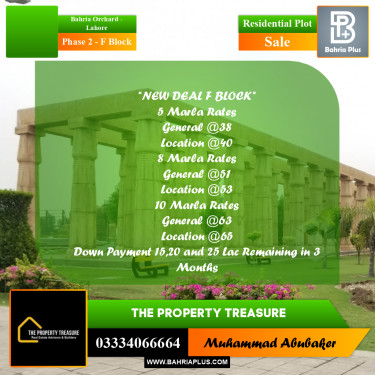 Residential Plot for Sale in Phase 2 - F Block -  Bahria Orchard, Lahore - (BP-289879)
