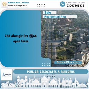 Residential Plot for Sale in Sector F - Alamgir Block -  Bahria Town, Lahore - (BP-289918)
