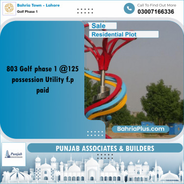 Residential Plot for Sale in Golf Phase 1 -  Bahria Town, Lahore - (BP-289945)