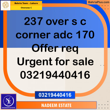 Residential Plot for Sale in Overseas C -  Bahria Town, Lahore - (BP-289991)