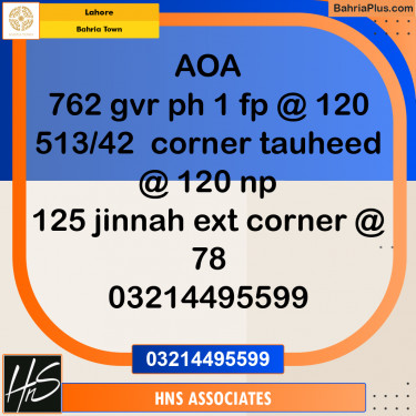 Residential Plot for Sale in Bahria Town, Lahore - (BP-290050)