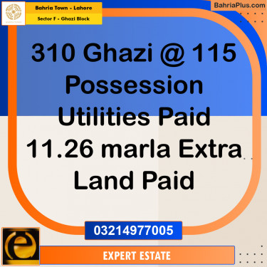 10 Marla Residential Plot for Sale in Sector F - Ghazi Block -  Bahria Town, Lahore - (BP-290065)