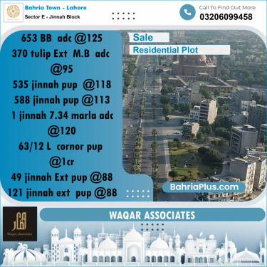 5 Marla Residential Plot for Sale in Sector E - Jinnah Block -  Bahria Town, Lahore - (BP-290080)