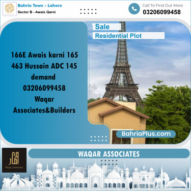 10 Marla Residential Plot for Sale in Sector B - Awais Qarni -  Bahria Town, Lahore - (BP-290084)