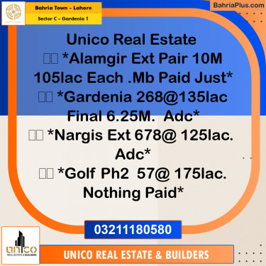 7 Marla Residential Plot for Sale in Sector C - Gardenia 1 -  Bahria Town, Lahore - (BP-290168)