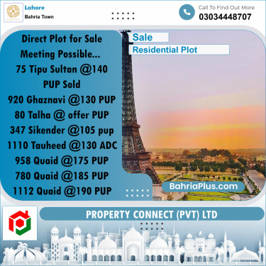 Residential Plot for Sale in Bahria Town, Lahore - (BP-290208)