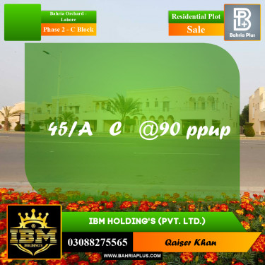 8 Marla Residential Plot for Sale in Phase 2 - C Block -  Bahria Orchard, Lahore - (BP-290225)