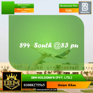 8 Marla Residential Plot for Sale in Phase 1 - Southern District -  Bahria Orchard, Lahore - (BP-290226)