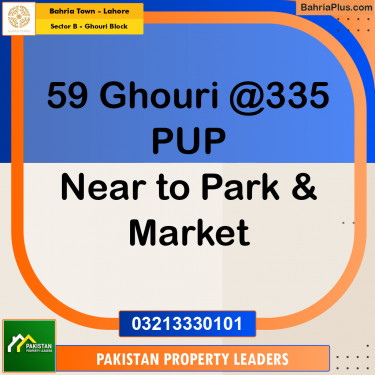 1 Kanal Residential Plot for Sale in Sector B - Ghouri Block -  Bahria Town, Lahore - (BP-290258)