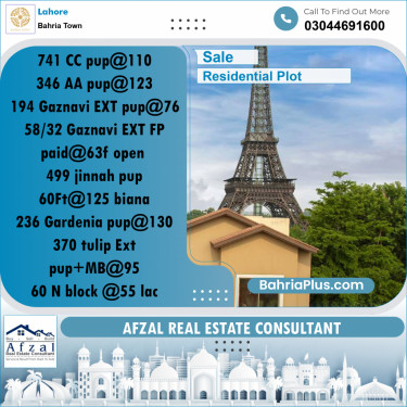 Residential Plot for Sale in Bahria Town, Lahore - (BP-290260)