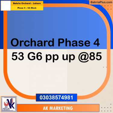 10 Marla Residential Plot for Sale in Phase 4 - G6 Block -  Bahria Orchard, Lahore - (BP-290369)