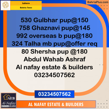 Residential Plot for Sale in Bahria Town, Lahore - (BP-290447)