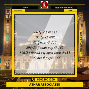 10 Marla Residential Plot for Sale in Bahria Town, Lahore - (BP-290453)