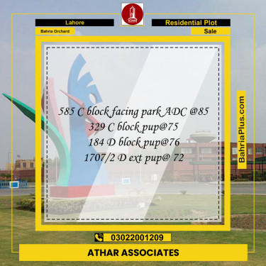 8 Marla Residential Plot for Sale in Bahria Orchard, Lahore - (BP-290456)