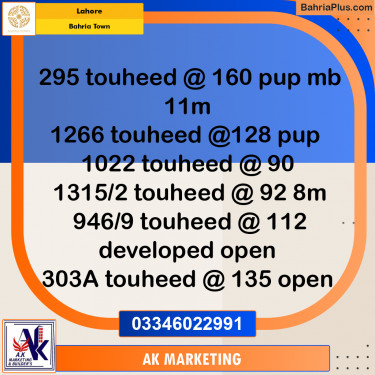 10 Marla Residential Plot for Sale in Bahria Town, Lahore - (BP-290536)