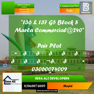 Commercial Plot for Sale in Phase 4 - G5 Commercial -  Bahria Orchard, Lahore - (BP-290558)