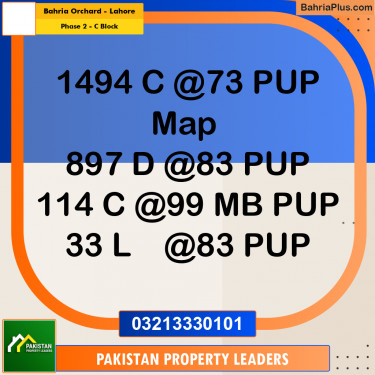 5 Marla Residential Plot for Sale in Phase 2 - C Block -  Bahria Orchard, Lahore - (BP-290592)
