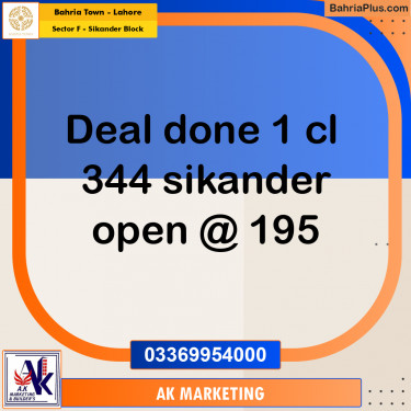 1 Kanal Residential Plot for Sale in Sector F - Sikander Block -  Bahria Town, Lahore - (BP-290716)