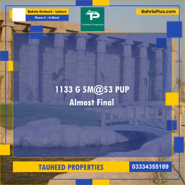 5 Marla Residential Plot for Sale in Phase 2 - G Block -  Bahria Orchard, Lahore - (BP-290718)