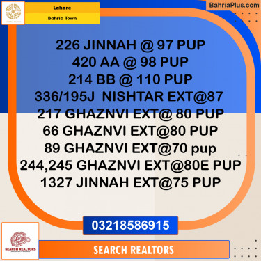 Residential Plot for Sale in Bahria Town, Lahore - (BP-290734)