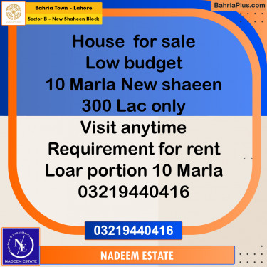 Residential Plot for Sale in Sector B - New Shaheen Block -  Bahria Town, Lahore - (BP-290750)