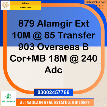 Residential Plot for Sale in Bahria Town, Lahore - (BP-290852)