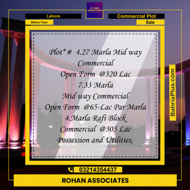 4 Marla Commercial Plot for Sale in Bahria Town, Lahore - (BP-291191)