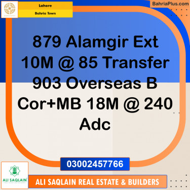 Residential Plot for Sale in Bahria Town, Lahore - (BP-291381)