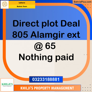 Residential Plot for Sale in Bahria Town, Lahore - (BP-291457)