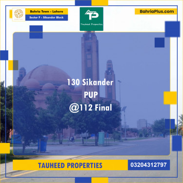 10 Marla Residential Plot for Sale in Sector F - Sikander Block -  Bahria Town, Lahore - (BP-291511)