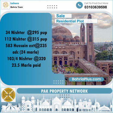Residential Plot for Sale in Bahria Town, Lahore - (BP-291590)