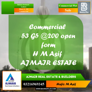 5 Marla Commercial Plot for Sale in Phase 4 - G5 Commercial -  Bahria Orchard, Lahore - (BP-291608)